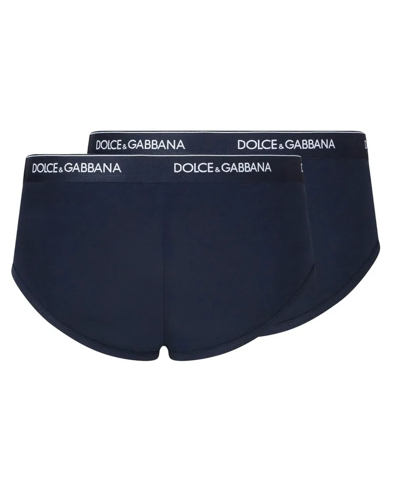 Dolce & Gabbana Stretch Cotton-Blend Brief — Blue Blue