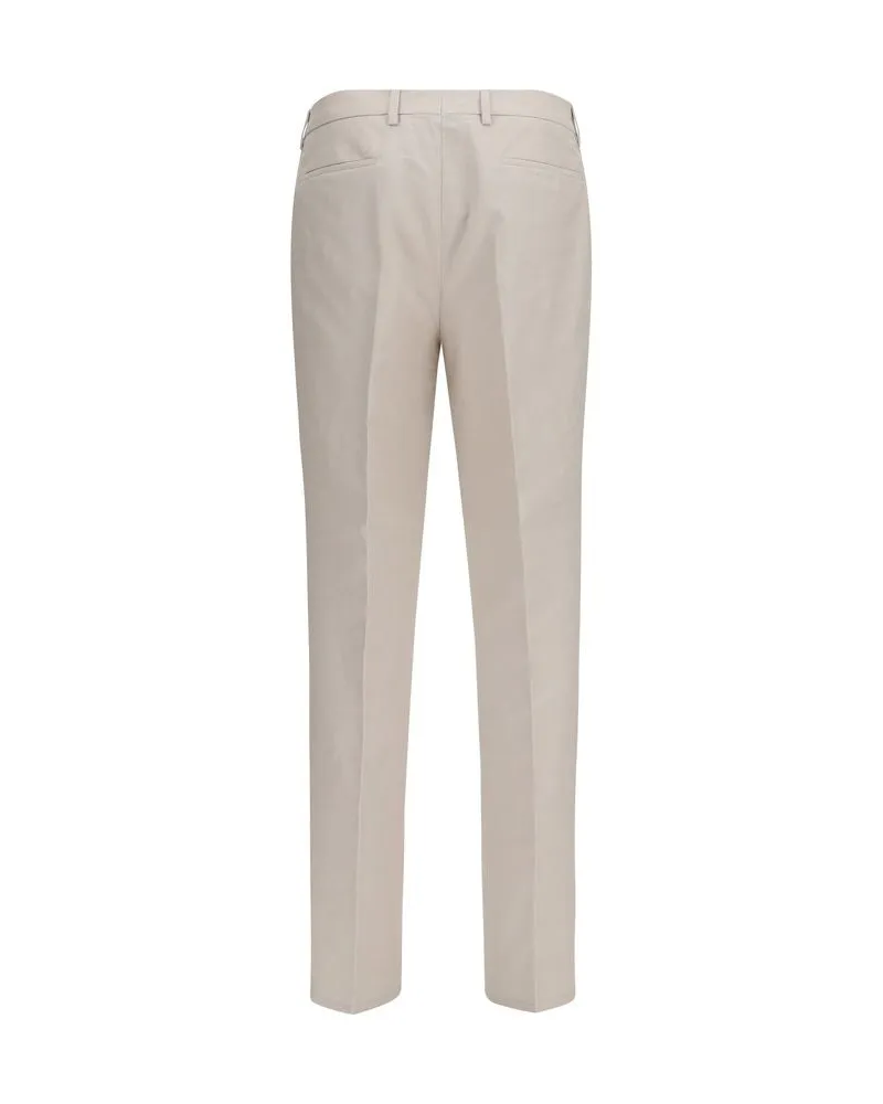 Brunello Cucinelli Men's Beige Cotton Dress Pants Beige