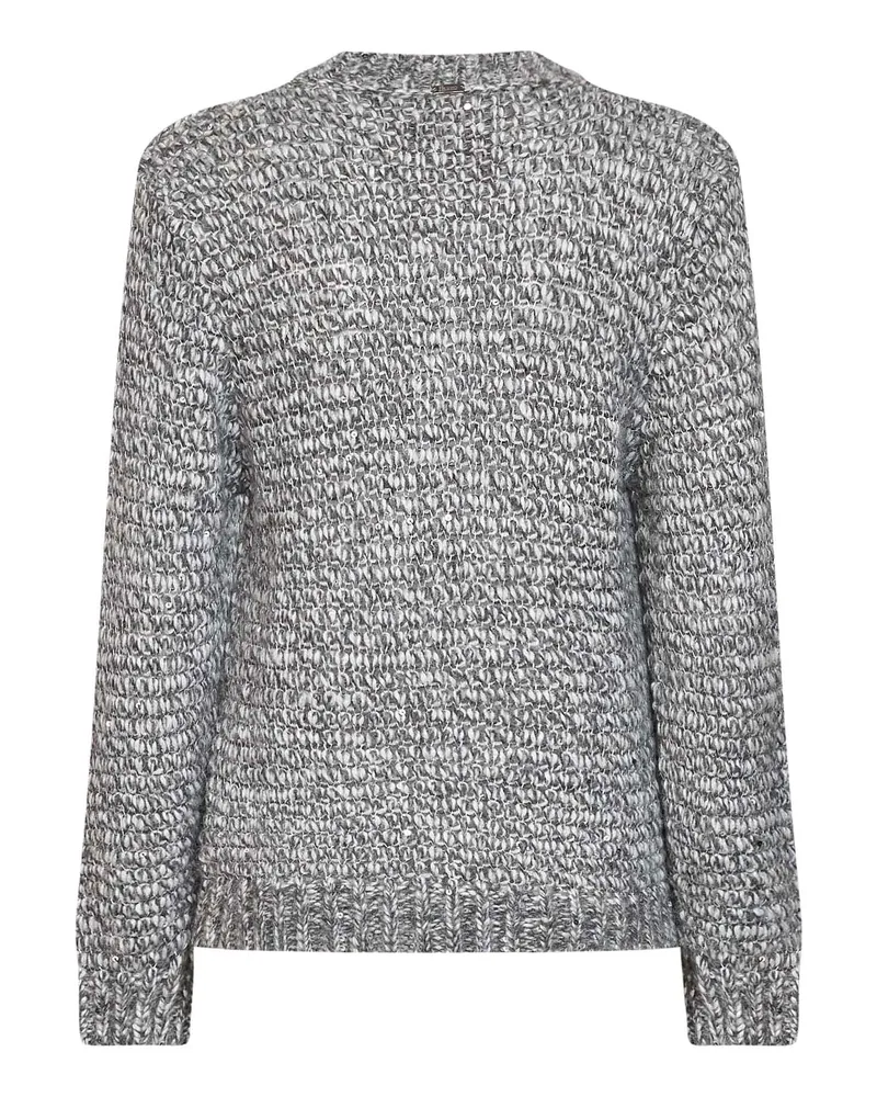 Herno Corn-Stitch Lurex Sweater — Grey Grey