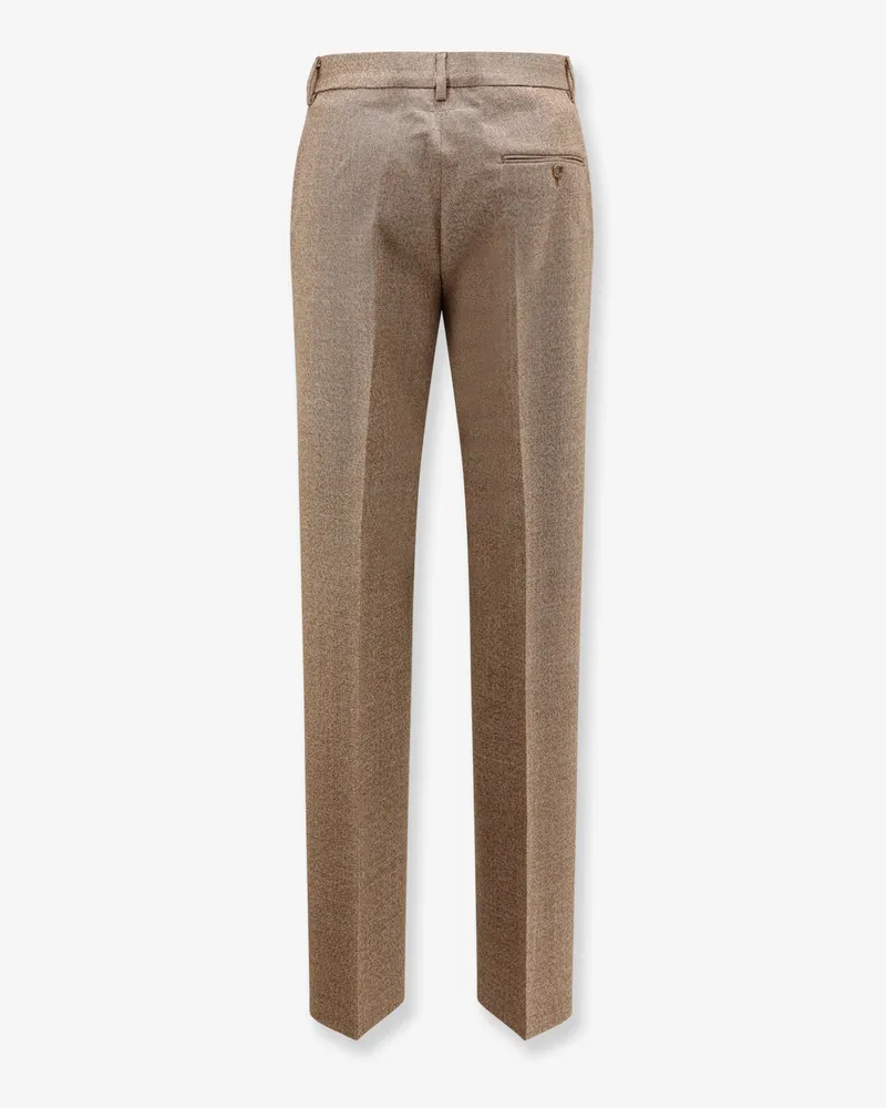 Maison Margiela Women's Virgin Wool Trousers Brown Brown