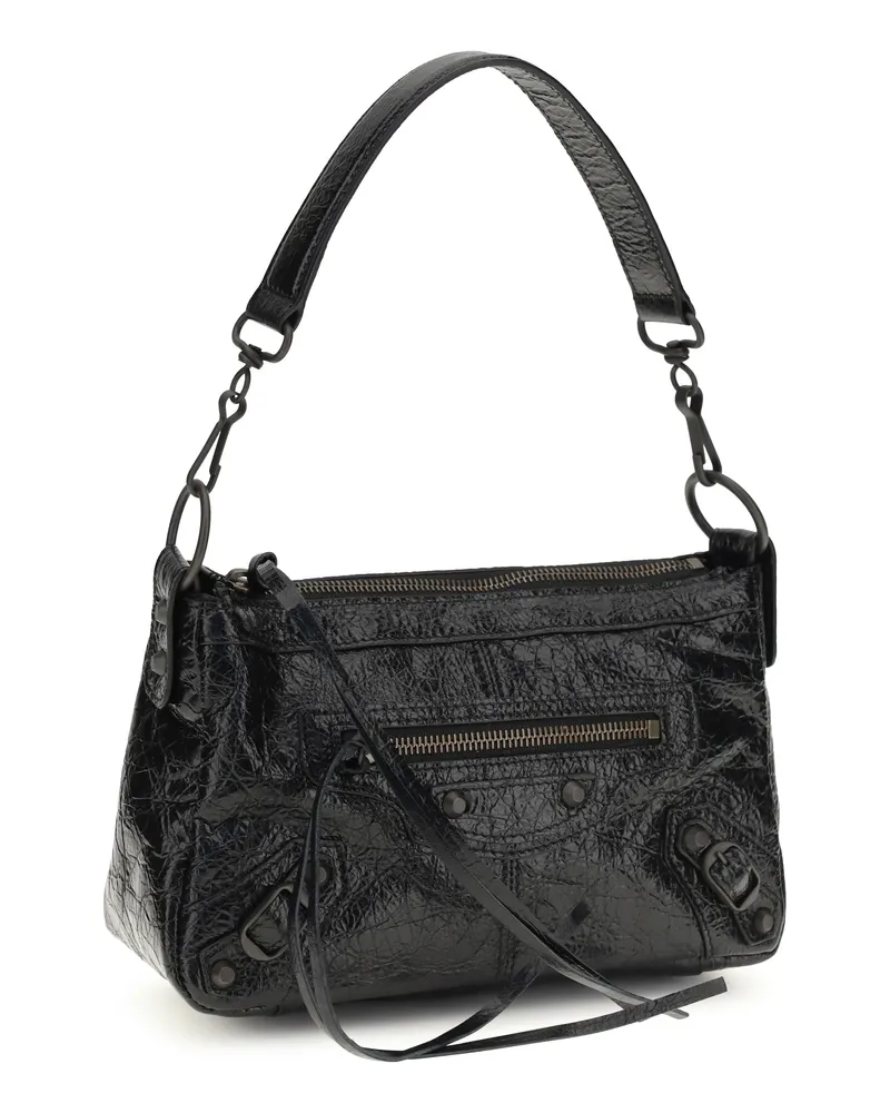 Balenciaga Women's Mini Handbag Le City Moto Black Lambskin Shoulder Bags Black