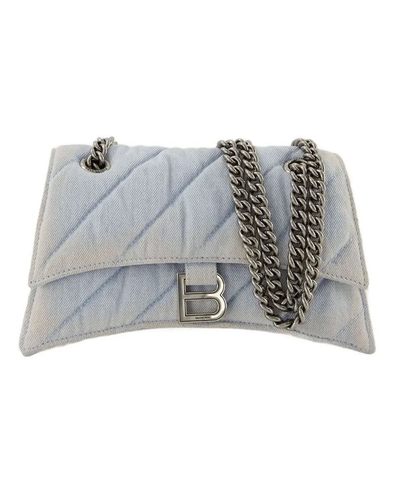 Balenciaga Quilted Denim Cotton Hobo Bag — Blue Blue