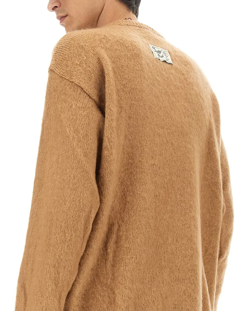 Family First Mohair Logo Sweater — Beige Beige