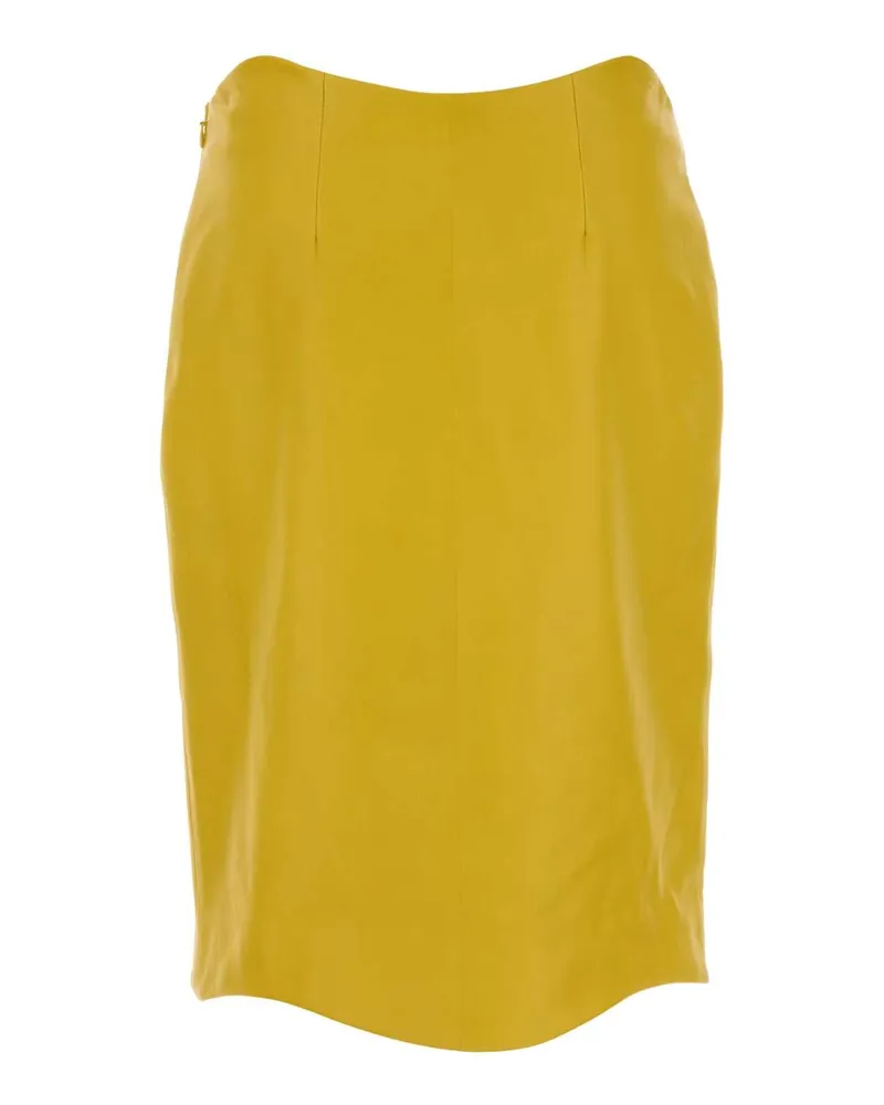 Alaïa Women's Yellow Leather Skirt Jaune Gonne Yellow
