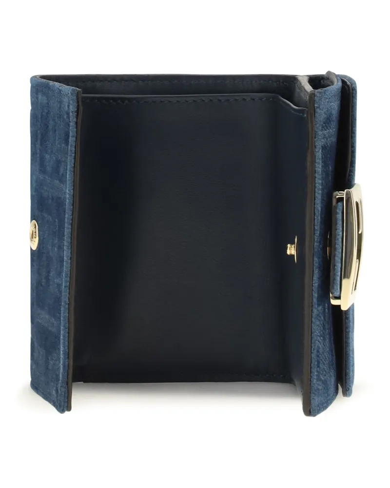 Fendi FF Monogram Jacquard Wallet — Blue Blue