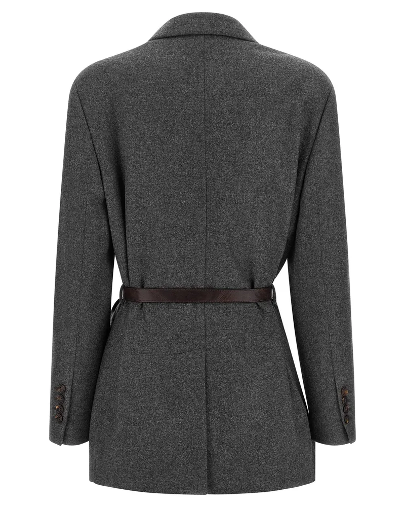 Brunello Cucinelli Single-breasted Blazer Charcoal