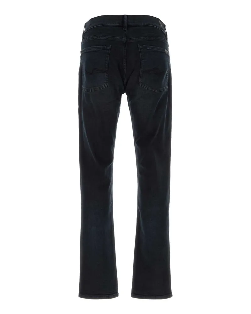 7 for all mankind Men's Midnight Blue Stretch Denim Jeans Black Exterior: Cotton Elastane Black