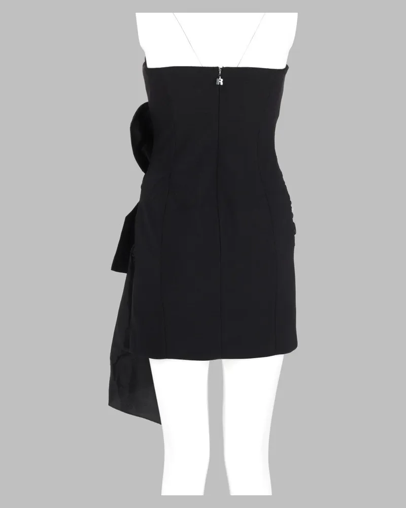 ROTATE Birger Christensen Bustier Bow Dress — Black Black
