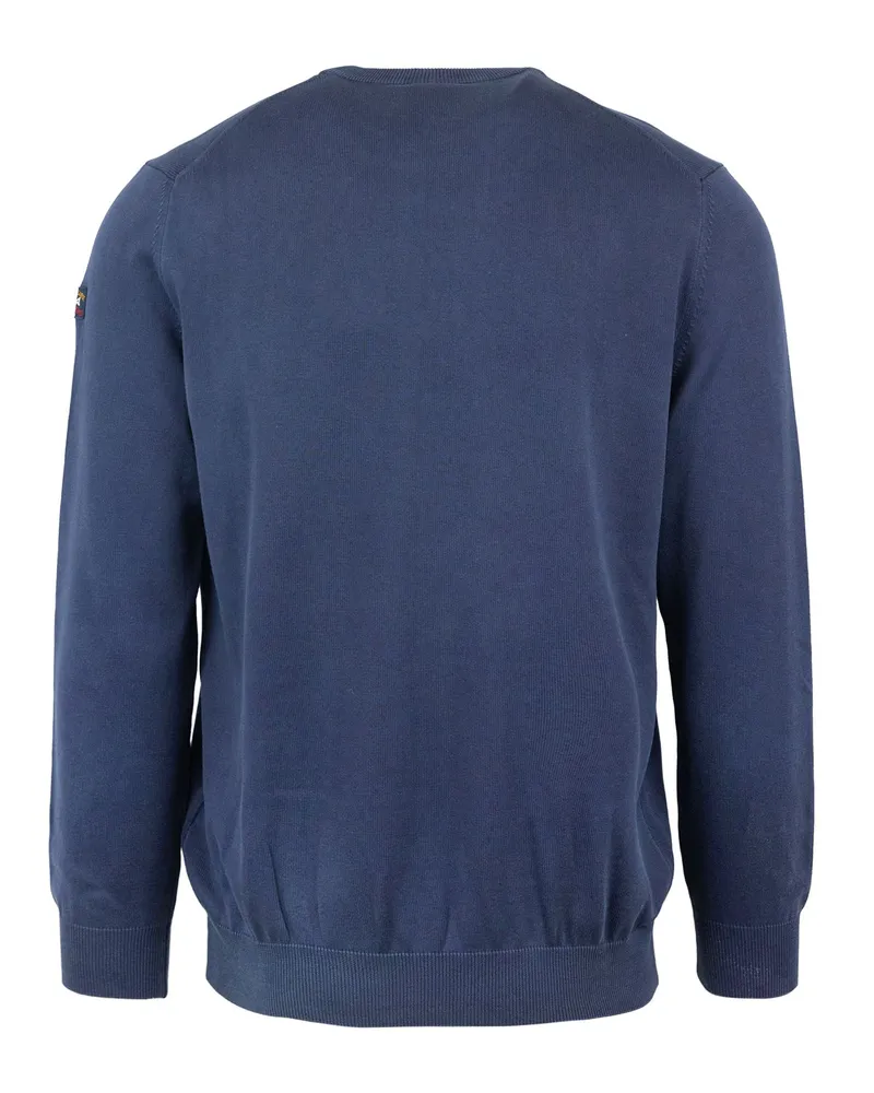 Paul & Shark Men's Crewneck Jumper Blue Cotton Jumpers Sweater Blue