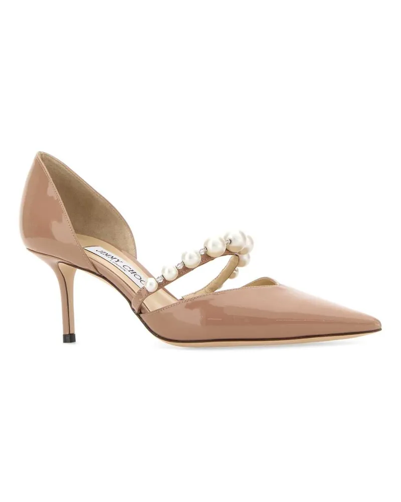 Jimmy Choo Women's Antiqued Pink Leather Aurelie 65 Pumps Balletpinkwhite Scarpe Con Tacco High Heel Shoes Pink
