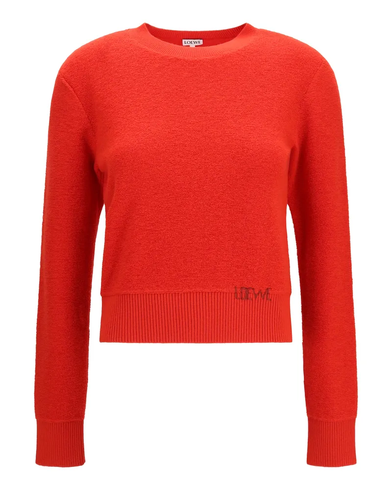 Loewe Wool Crew Neck Sweater — Red Red