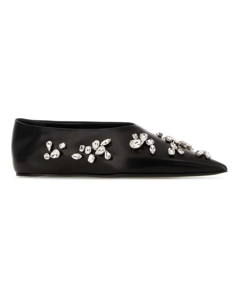 Jil Sander J15wz0036p7588 001 Black Ballerine Flat Shoes Black