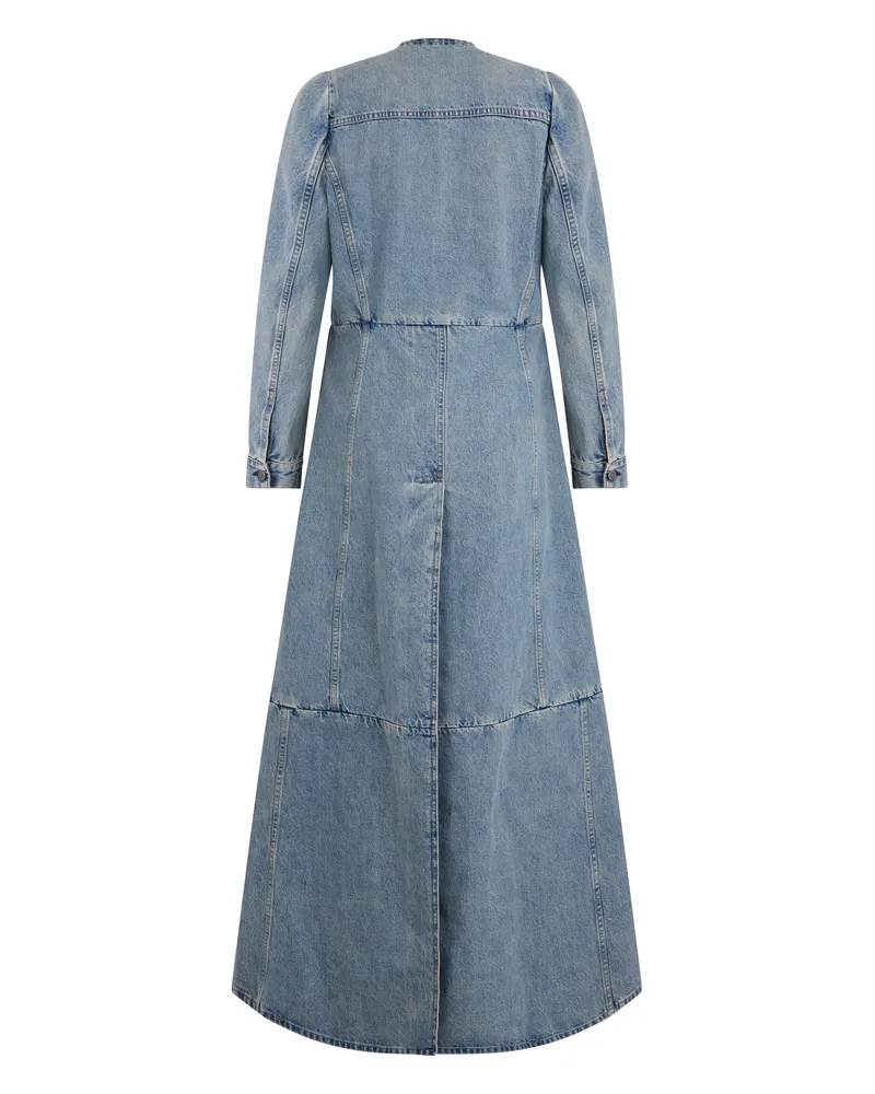 Maison Margiela Women's Coat, Denim Patchwork, Ice Blue Cotton Blue