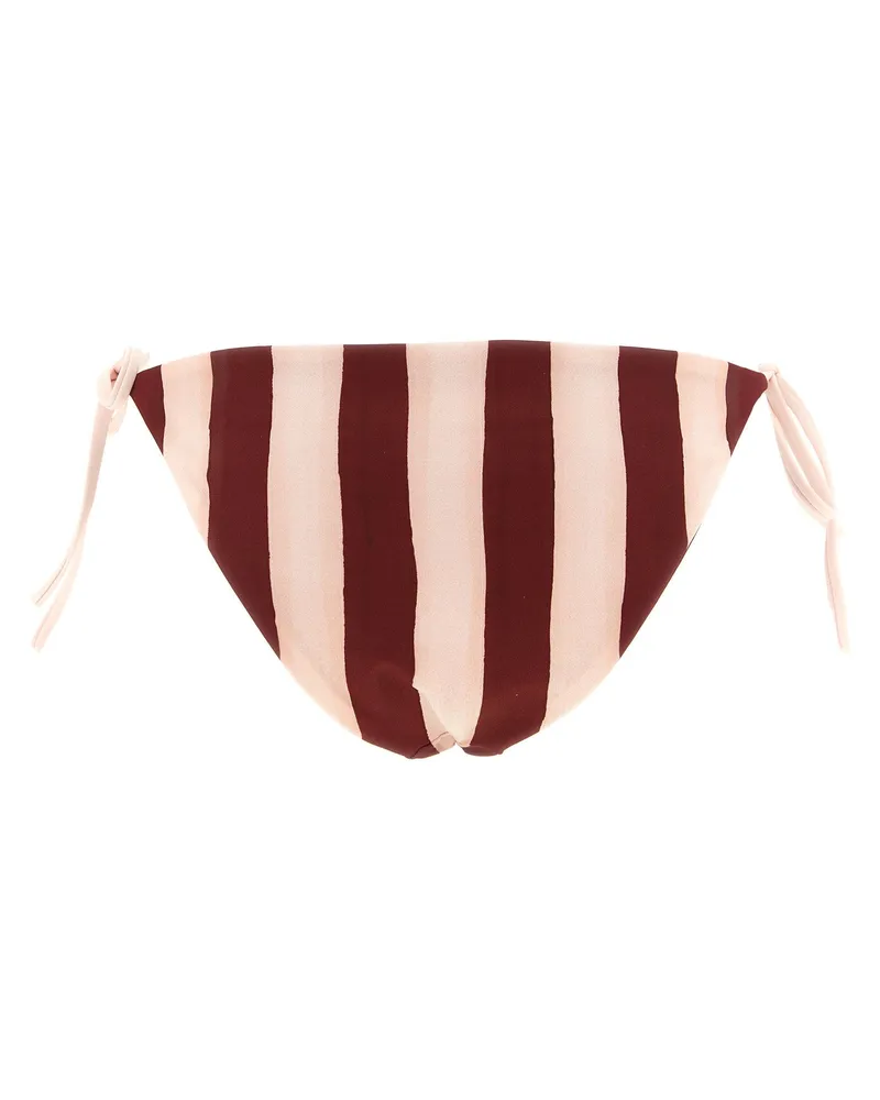 Fendi Pequin Bikini Bottom — Burgundy Burgundy