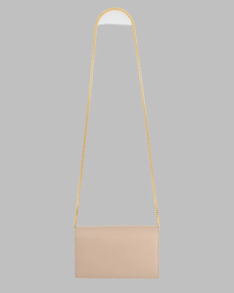 Saint Laurent Women's Clutch Uptown Powder Leather Bags Beige