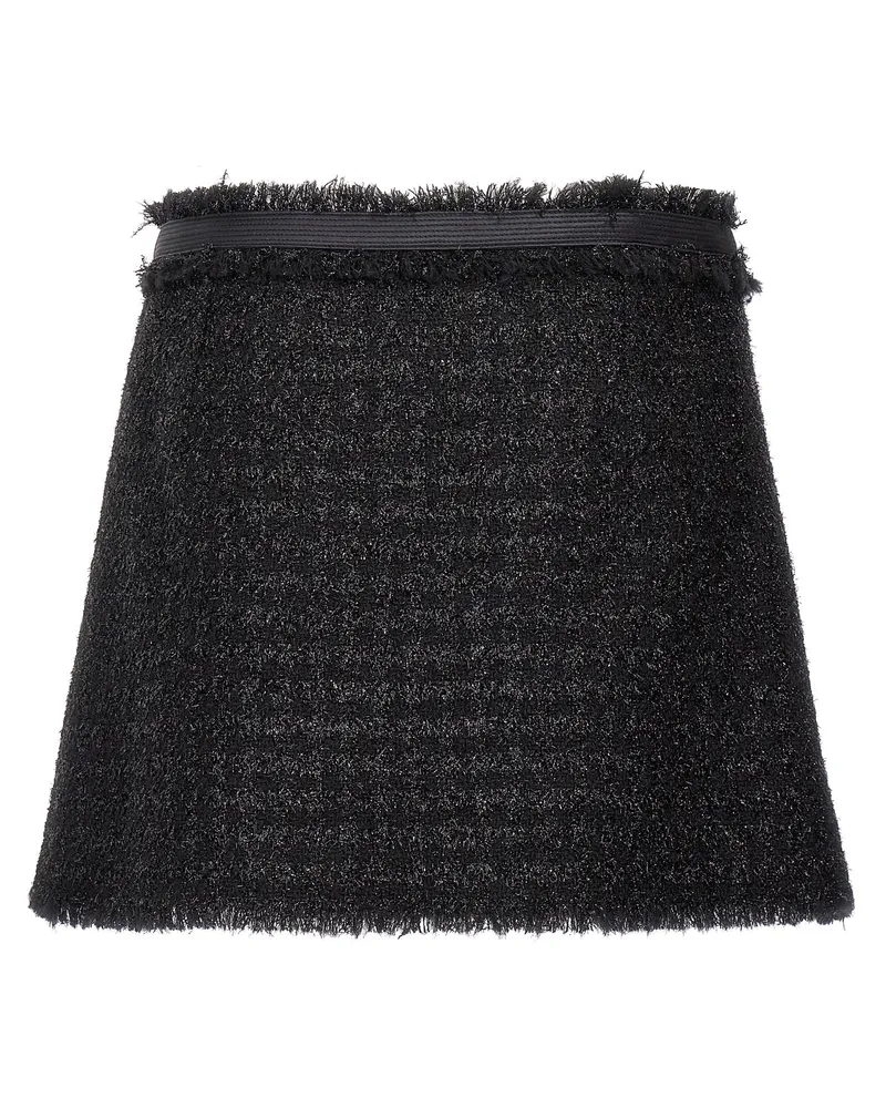 Versace Women's Black Virgin Wool Long Skirt Black
