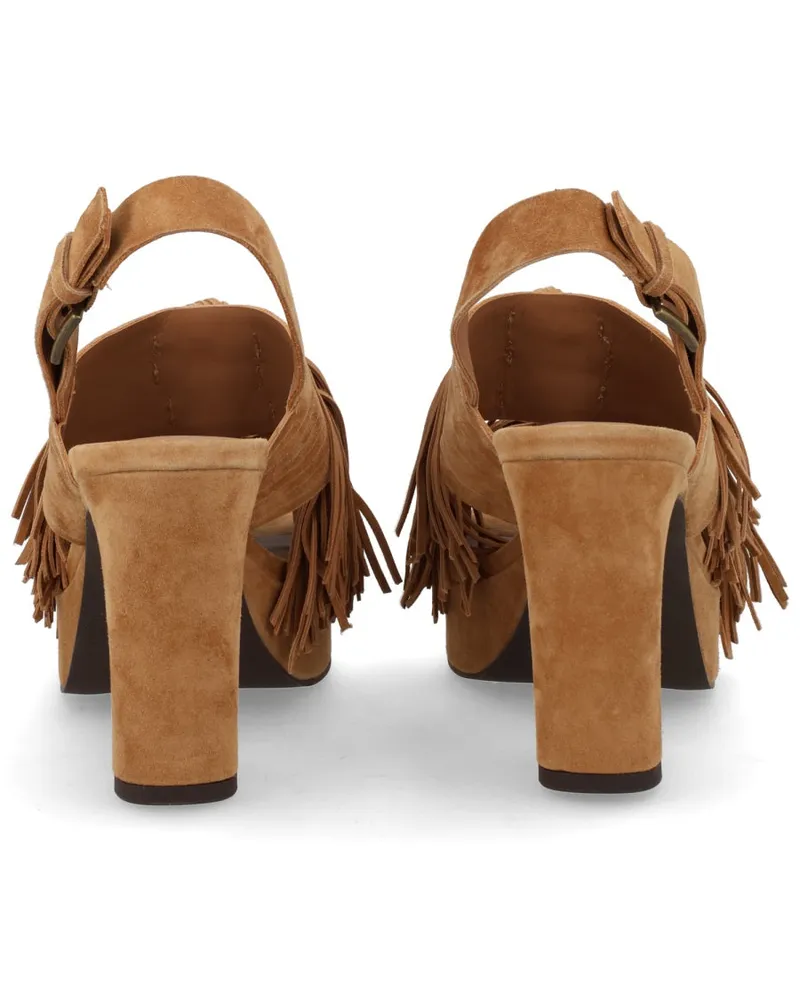 ash Heeled Sandal — Beige Beige