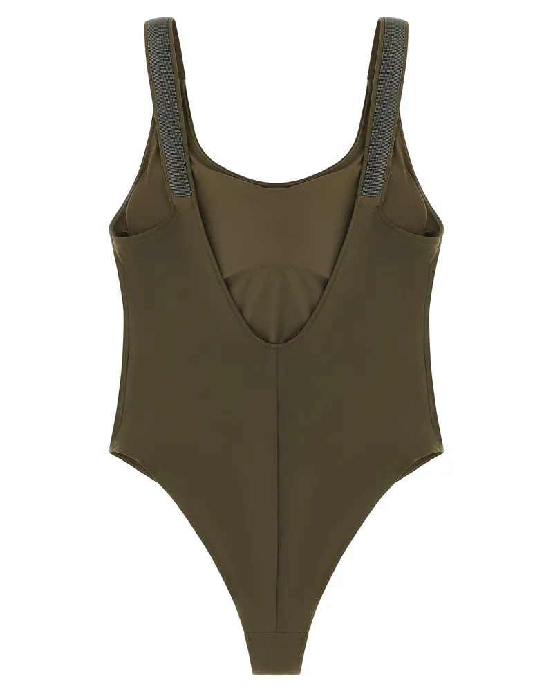 Brunello Cucinelli Women's Bicolor Polyamide One-Piece Swimsuit Clothing Bicolor