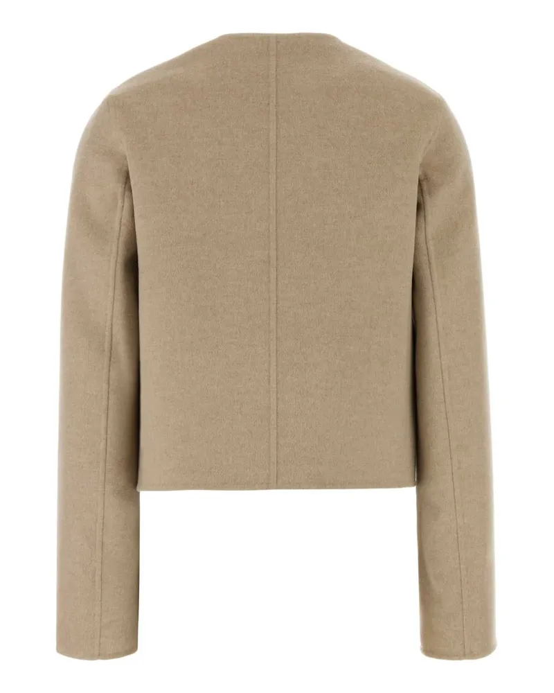 Ferragamo Virgin Wool Blend Blazer — Beige Beige
