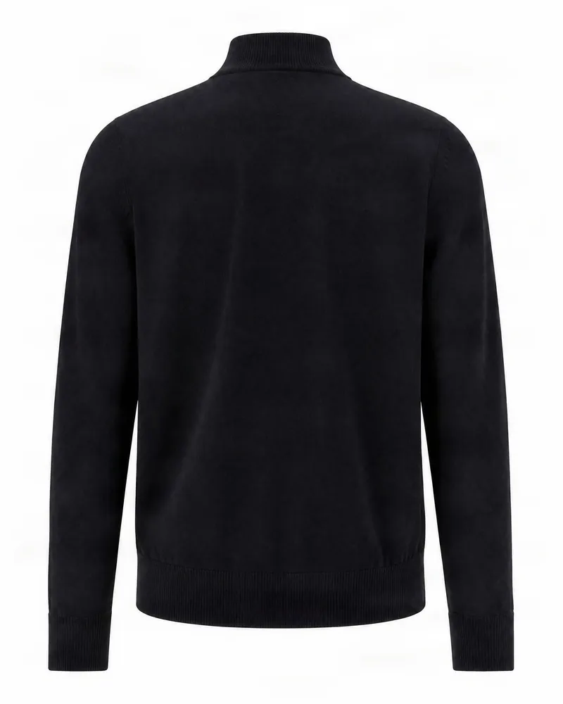 HUGO BOSS Virgin Wool Zip-Up Cardigan — Black Black