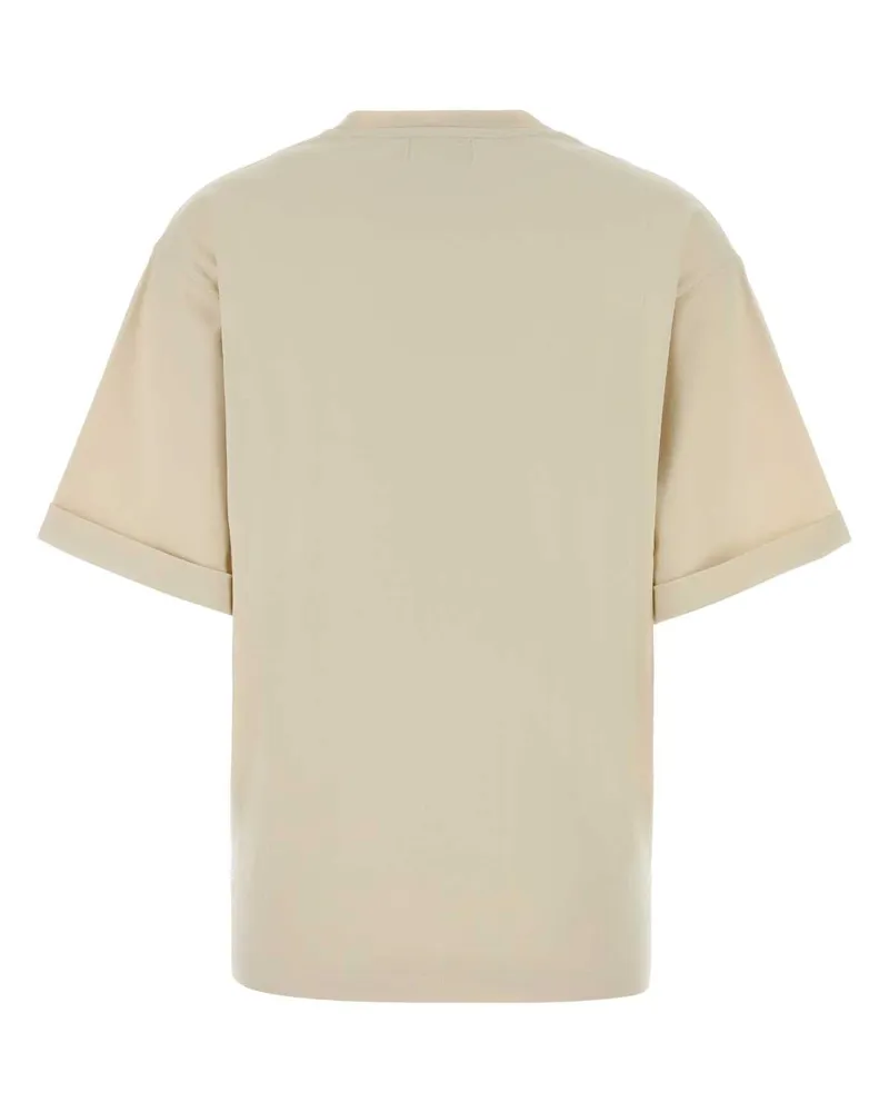 Woolrich Women's Cream Cotton Oversize T-Shirt Milkcream Exterior Beige