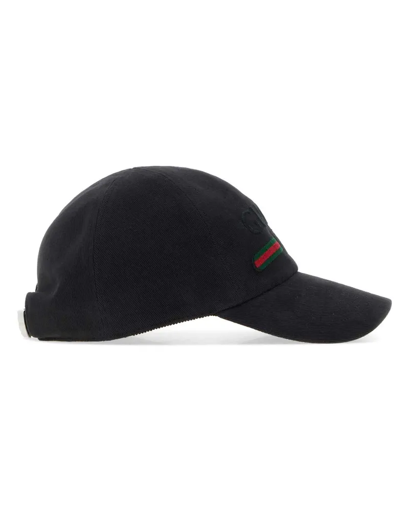 Gucci Men's Slate Canvas Baseball Cap Blackblack Cotton Cappelli Hat Black
