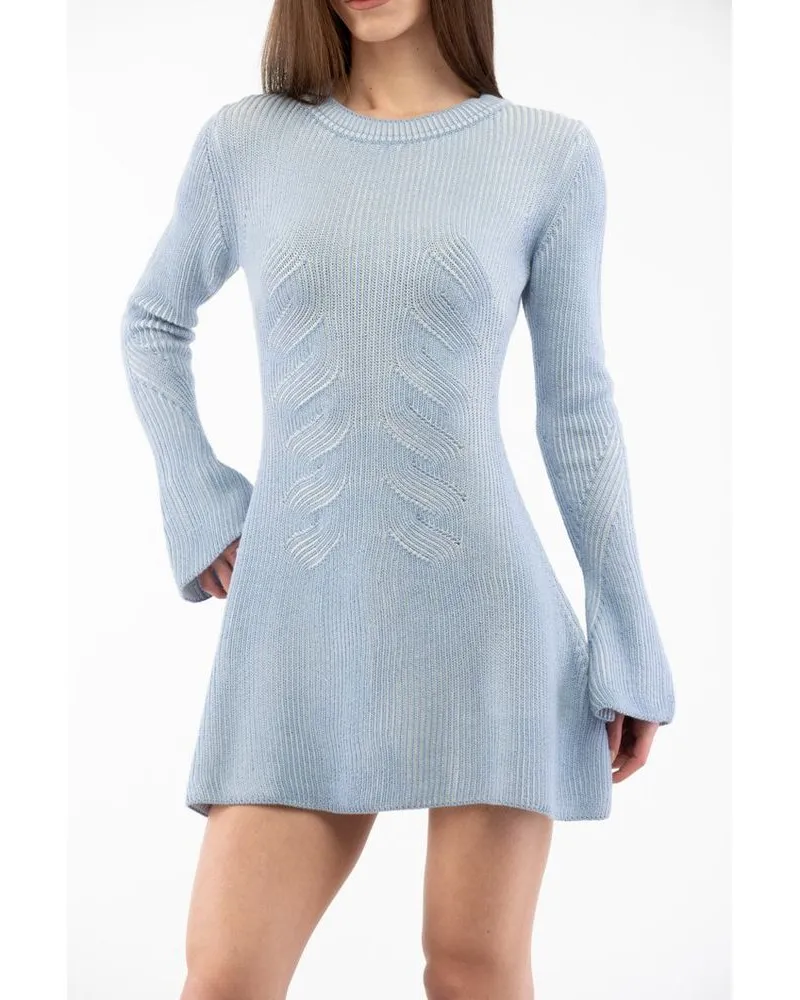 Moschino Women Multicolor Wool Casual Dress Blue