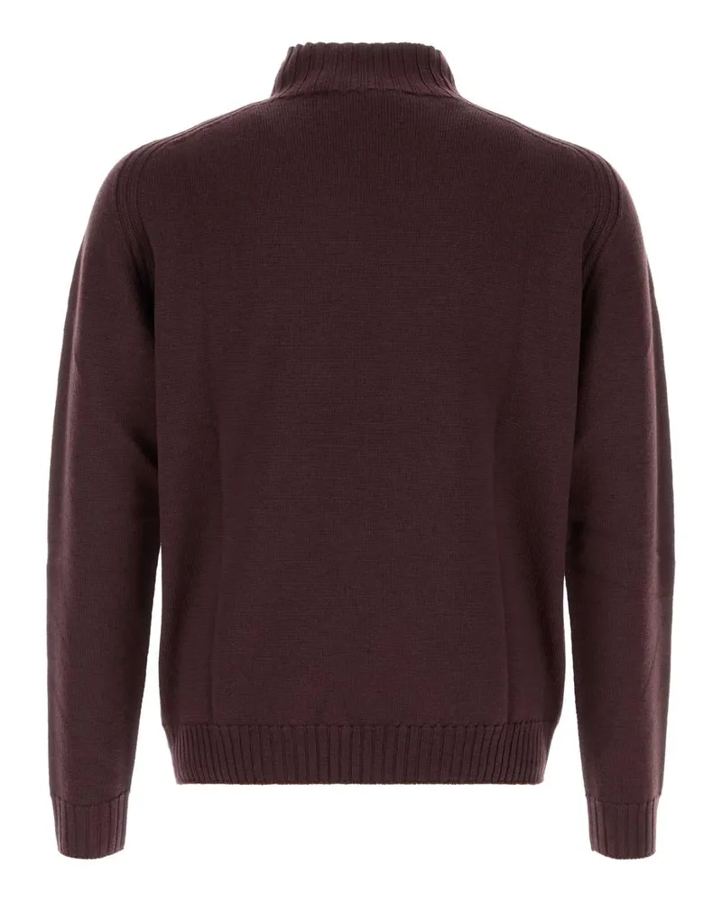 Vivienne Westwood Men's Aubergine Wool Fisherman Sweater Aw26darkmahogany Exterior: Maglie Purple