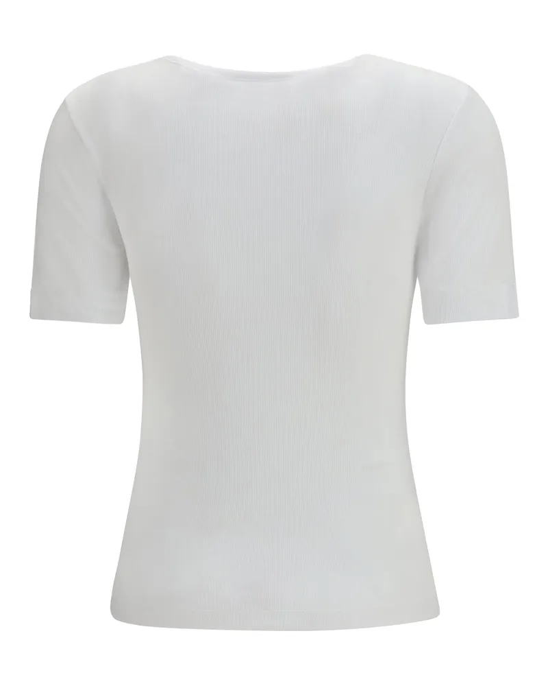 Ganni Ribbed Cotton T-Shirt — White White
