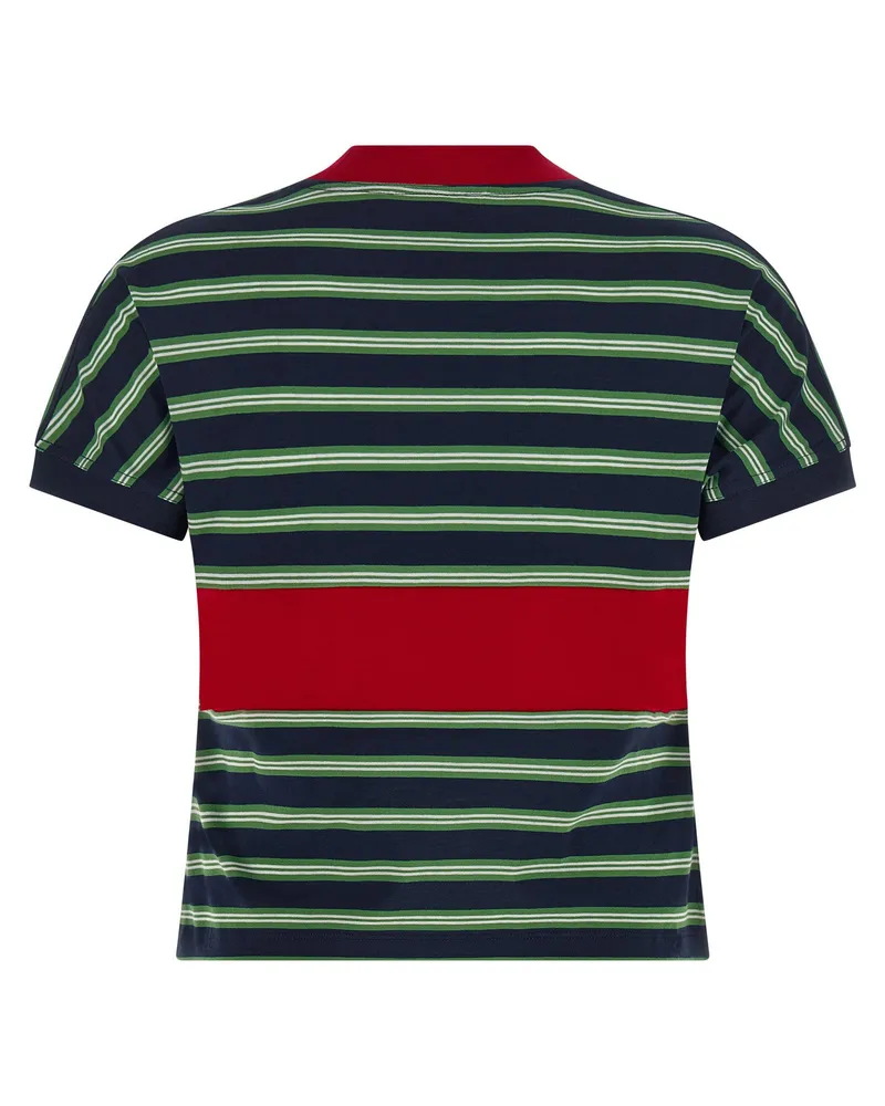 Versace Striped Intarsia Logo T-Shirt — Red Red