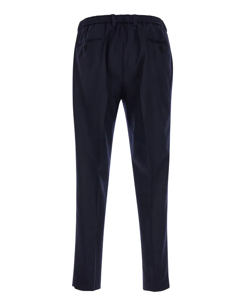 Dolce & Gabbana Men's Blue High Waist Wool Pants Virgin Trousers Blue