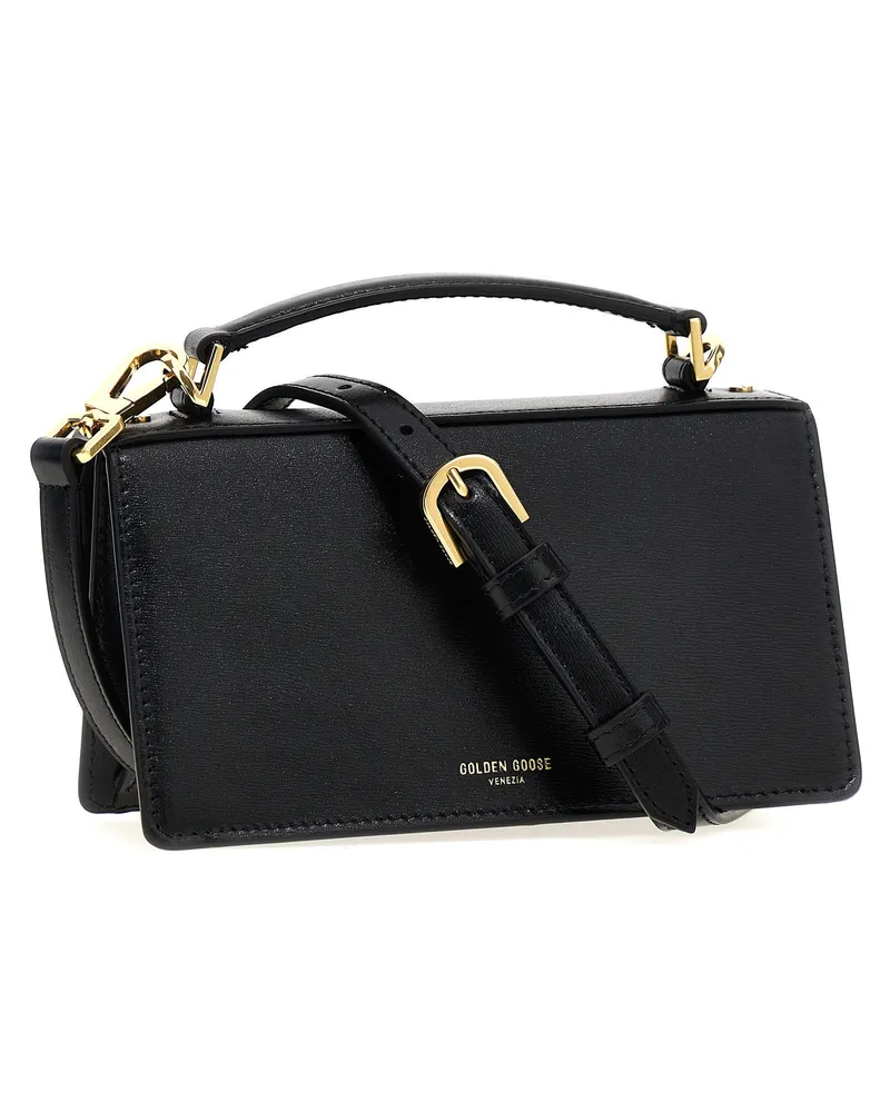 Golden Goose Palmellato Leather Top Handle Bag — Black Black