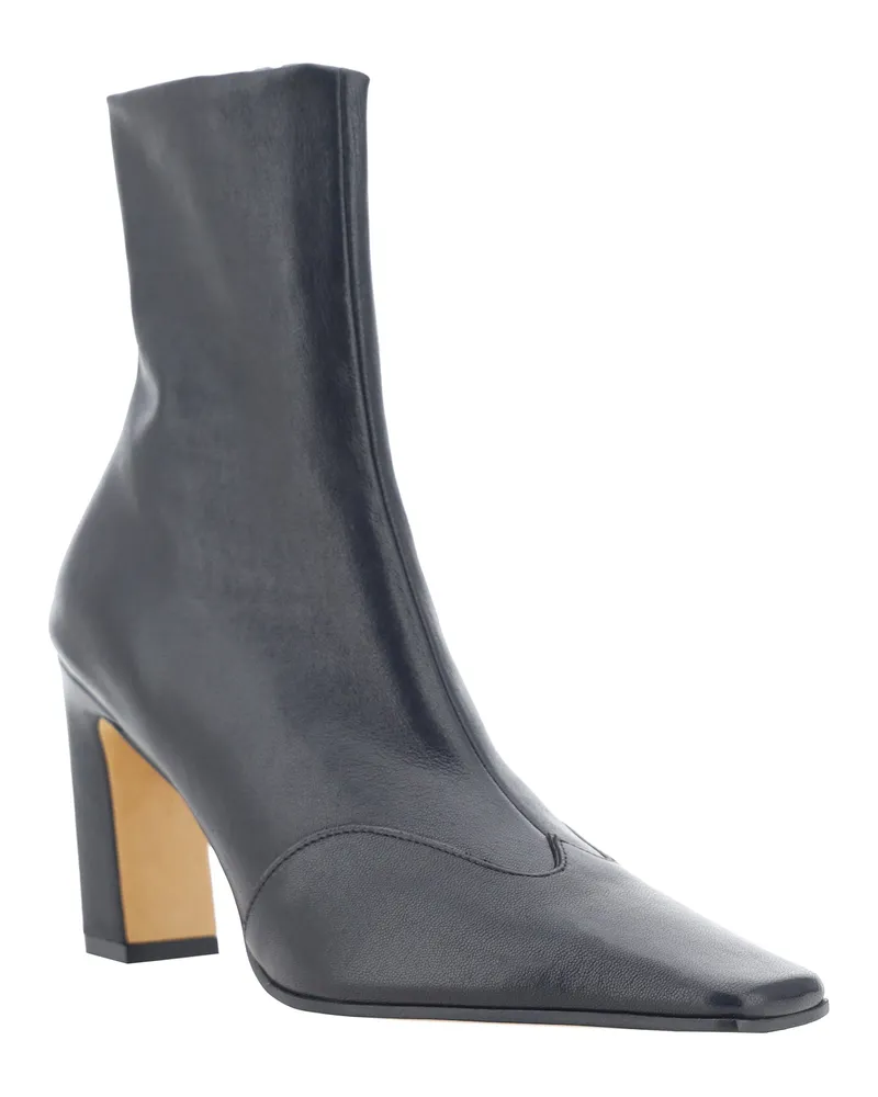 KHAITE Women's Ankle Boots Nevada Black Leather Calf Black