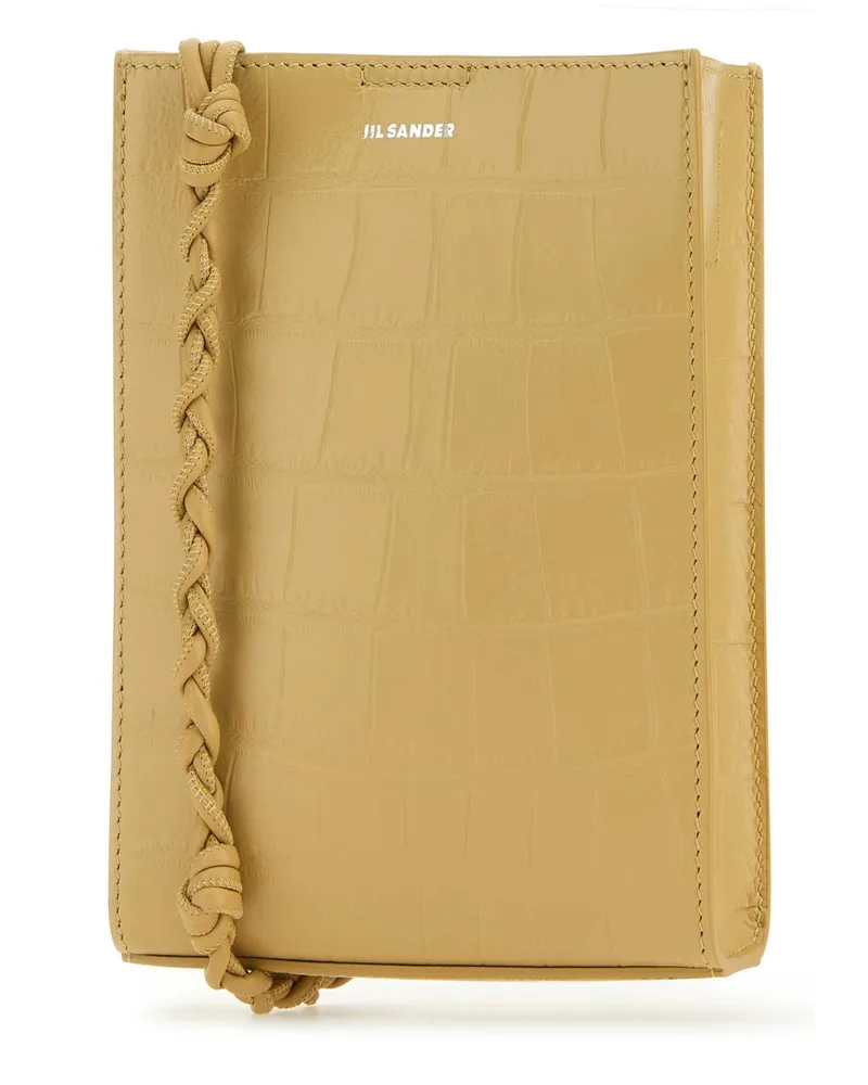Jil Sander Women's Beige Leather Small Tangle Shoulder Bag 258 Borse A Tracolla Beige