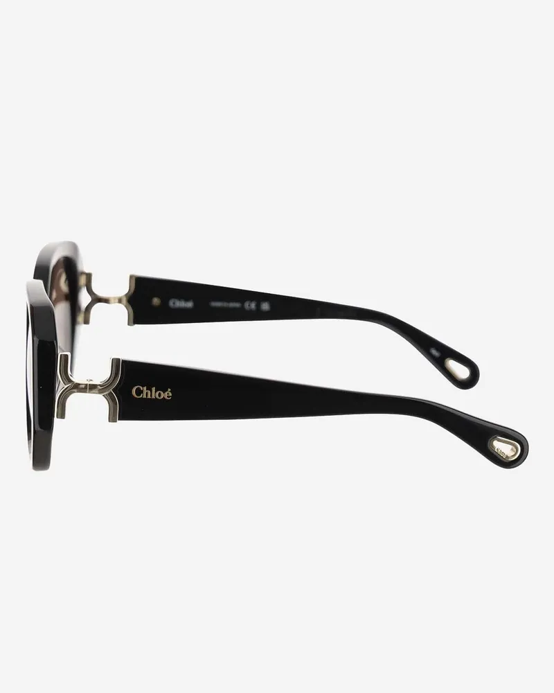 Chloé Women's Logo Sunglasses Black Recycled Acetate Black