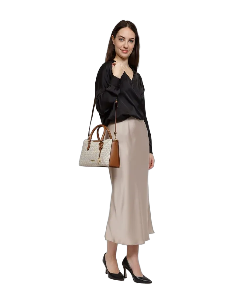 Michael Kors Women's Satchel Vanilla Leather Satchel-bags Beige