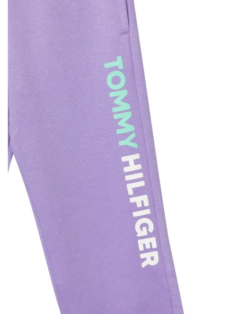 Tommy Hilfiger Organic Cotton Overprint Joggers — Purple Purple