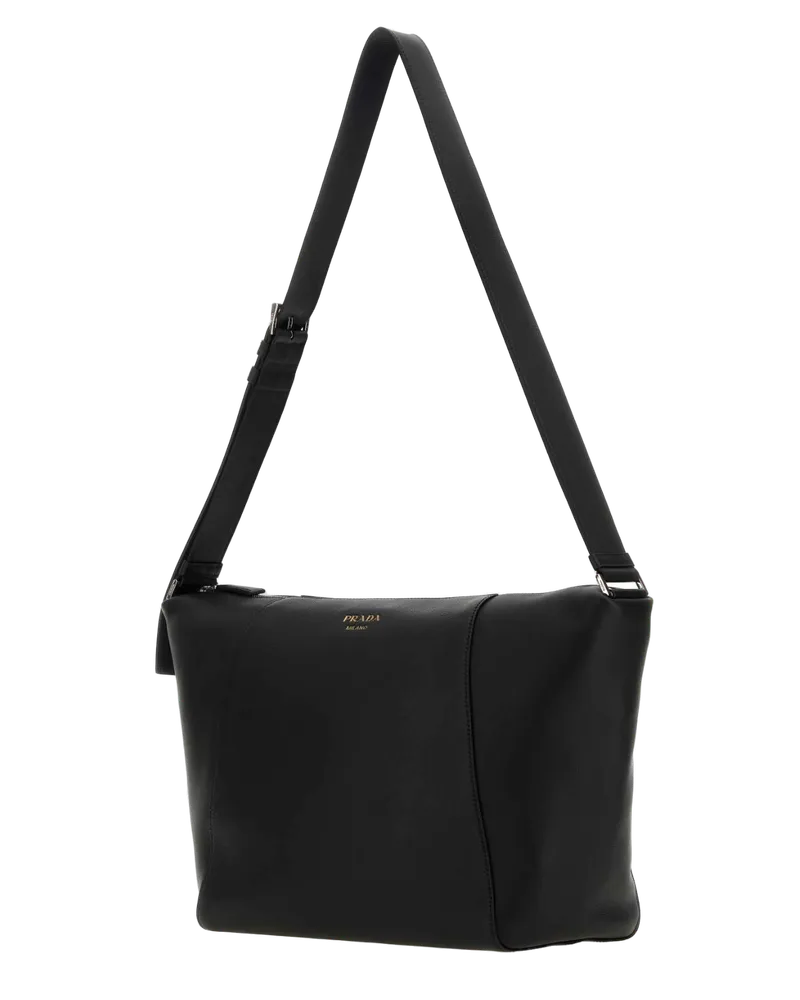 Prada Men's Black Leather Crossbody Bag Nero Borse A Mano Black