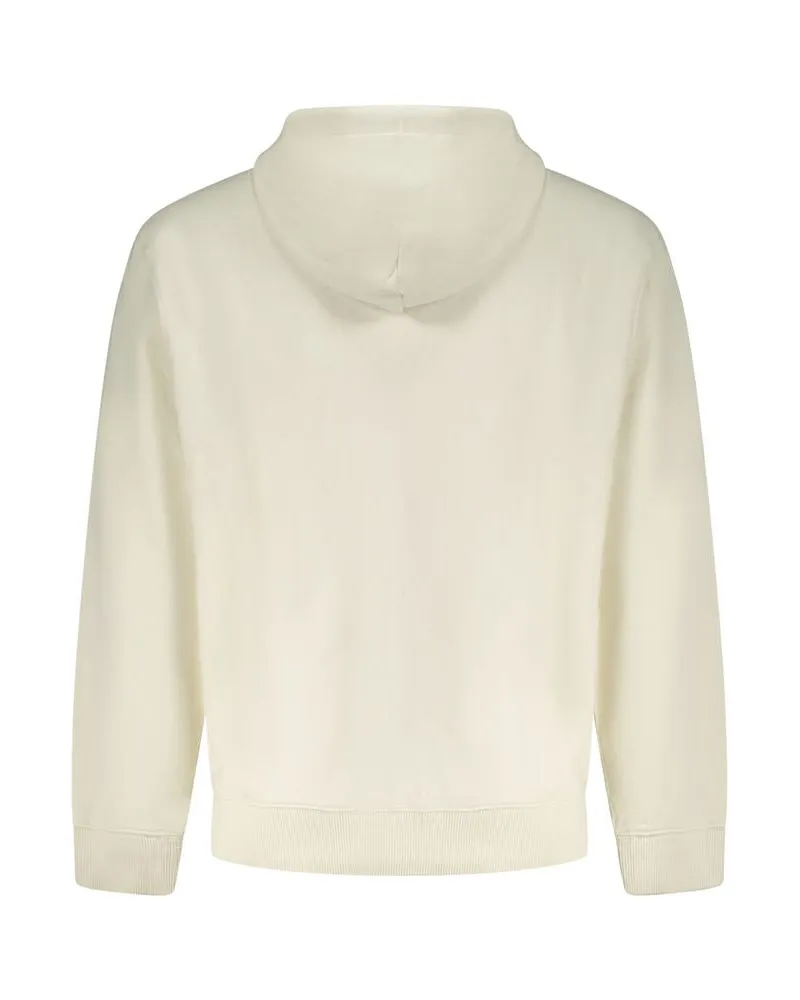 Calvin Klein Logo-Embroidered Cotton Hoodie — White White