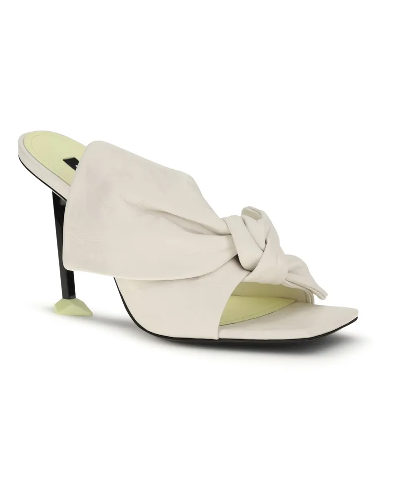 Givenchy Women's Heeled Mules Boudoir Ivory Lamb Leather Sandal Ivory
