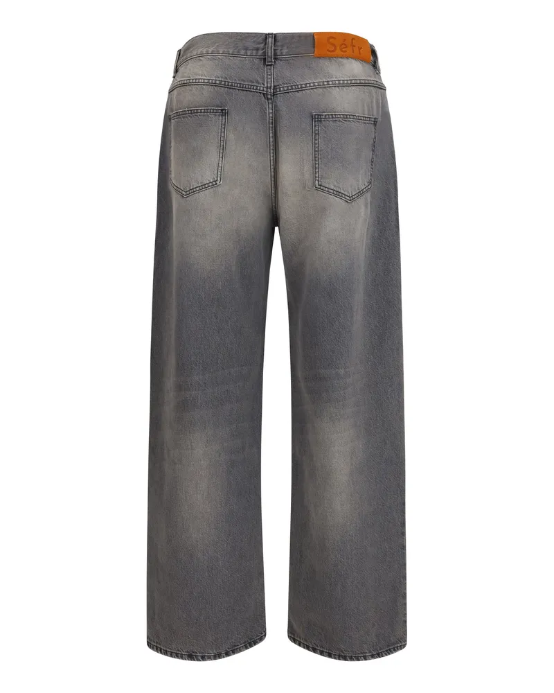 Séfr Men's Mass Jeans Dust Black Wash Cotton Gray