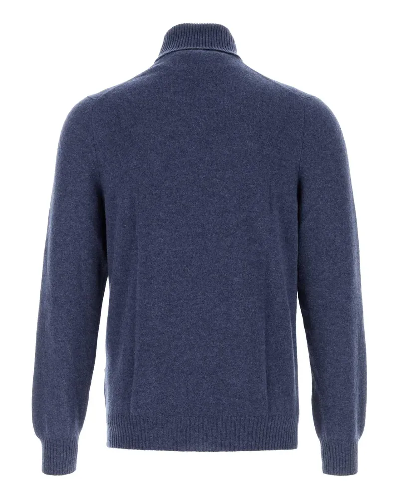 Fedeli Men's Air Force Blue Cashmere Sweater Abisso Exterior: Maglieria Blue