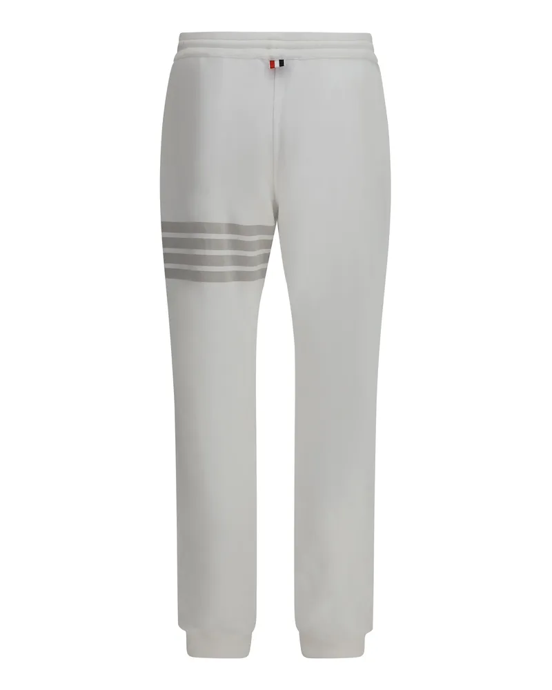 Thom Browne Men's Cotton Sweatpants White Pant Trousers White