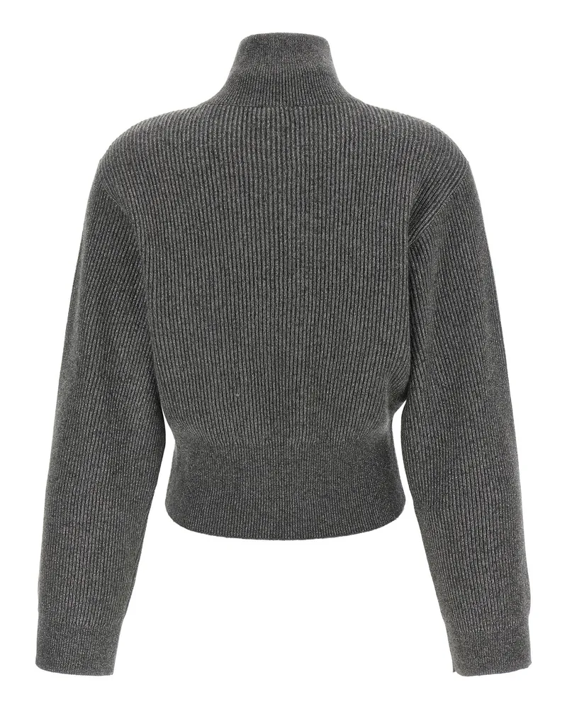 Brunello Cucinelli Ribbed Cashmere Cardigan — Gray Gray