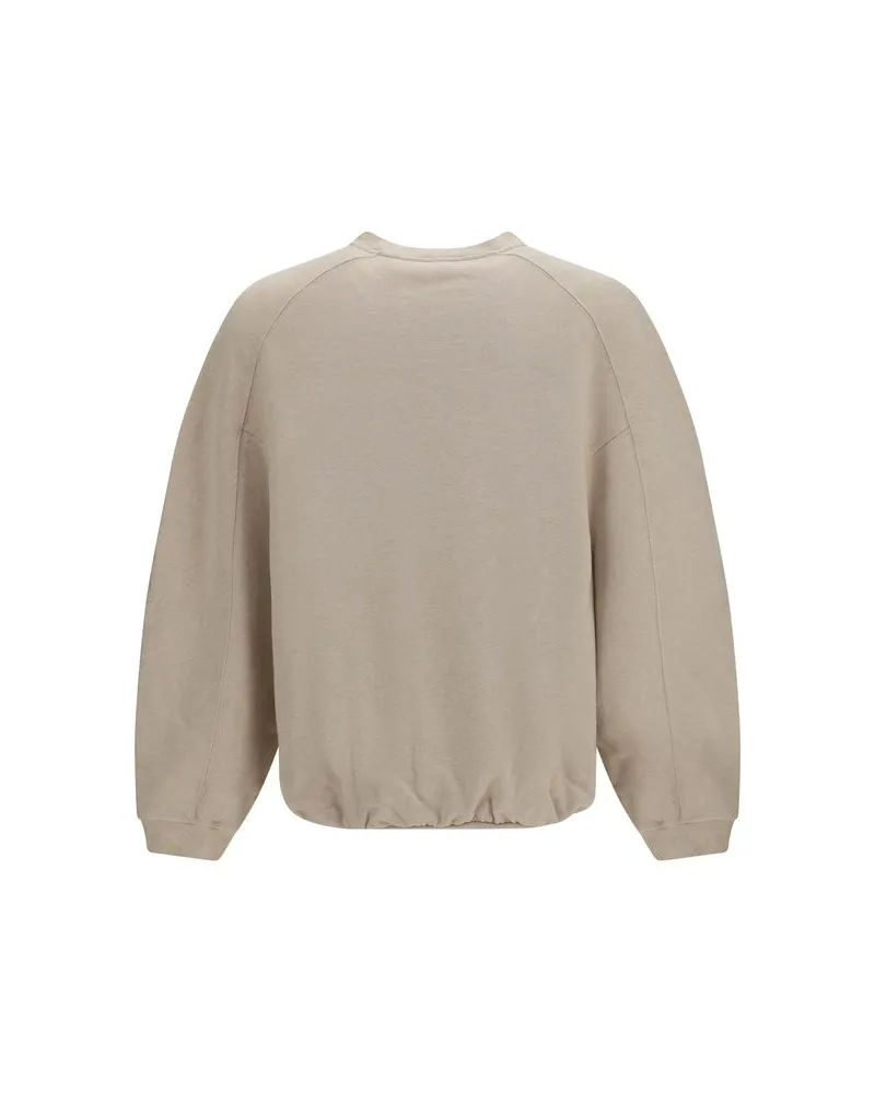 Jacquemus Cotton Fleece Crewneck Sweatshirt — Beige Beige