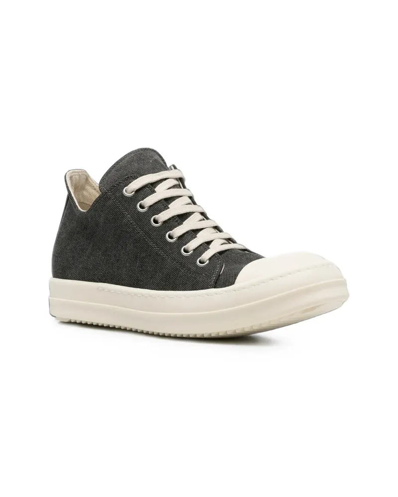 DRKSHDW by Rick Owens Canvas with Rubber Toe Cap Sneakers — Black Black
