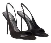 Women's Lidia Slingback Pumps -  Leather Black Calfskin Shoes