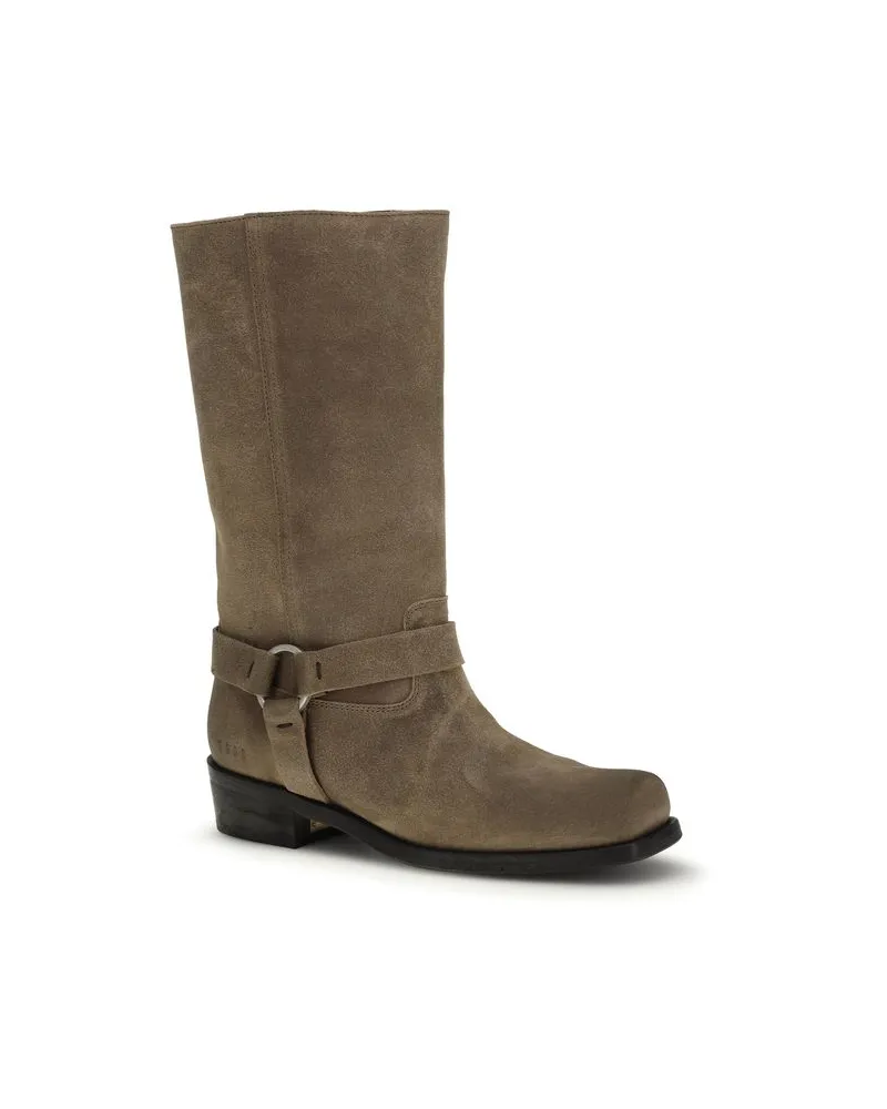 Golden Goose Women's Beige Calf Leather Bos Taurus Lace-Up Boots Beige