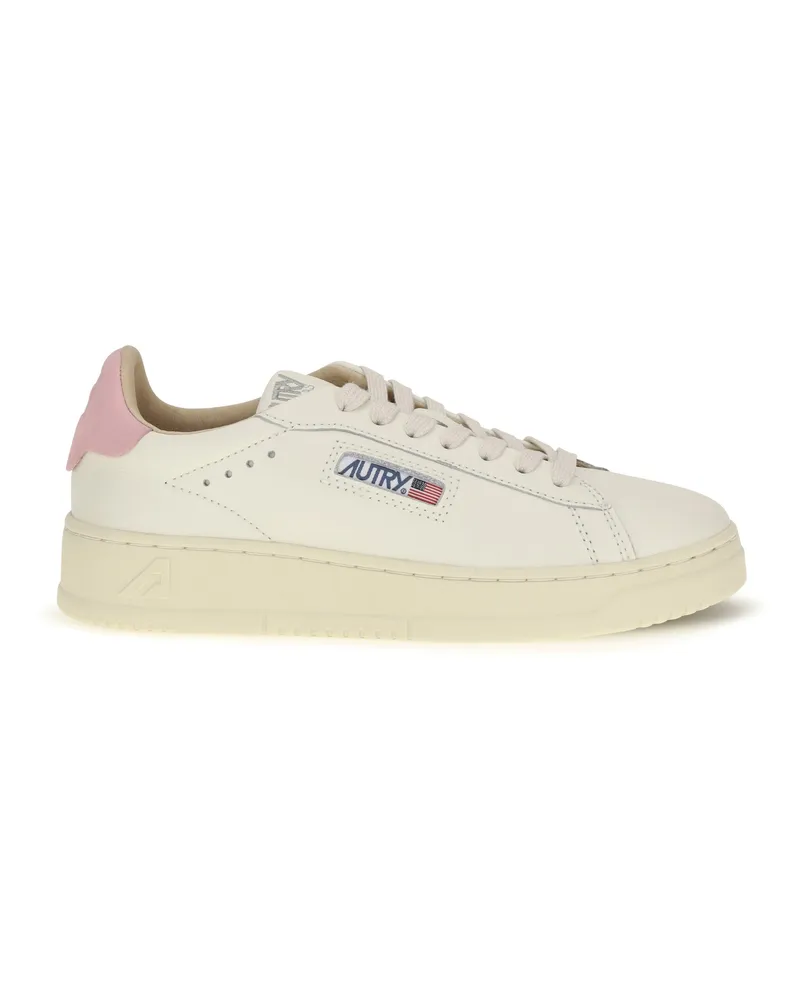 AUTRY Women's Sneakers Medialist Low Calf Leather Pink Mrsh-Pinkdolph Trainers Mrsh/pinkdolph White