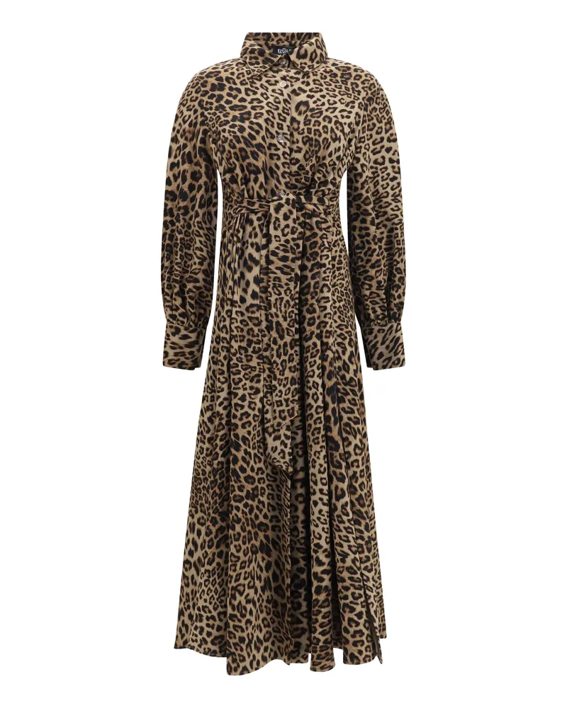 Ella Women's Cotton Dress Multicolour Brown